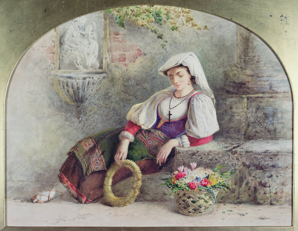 A Contadina Reposing (tegning) af William Linnaeus Casey