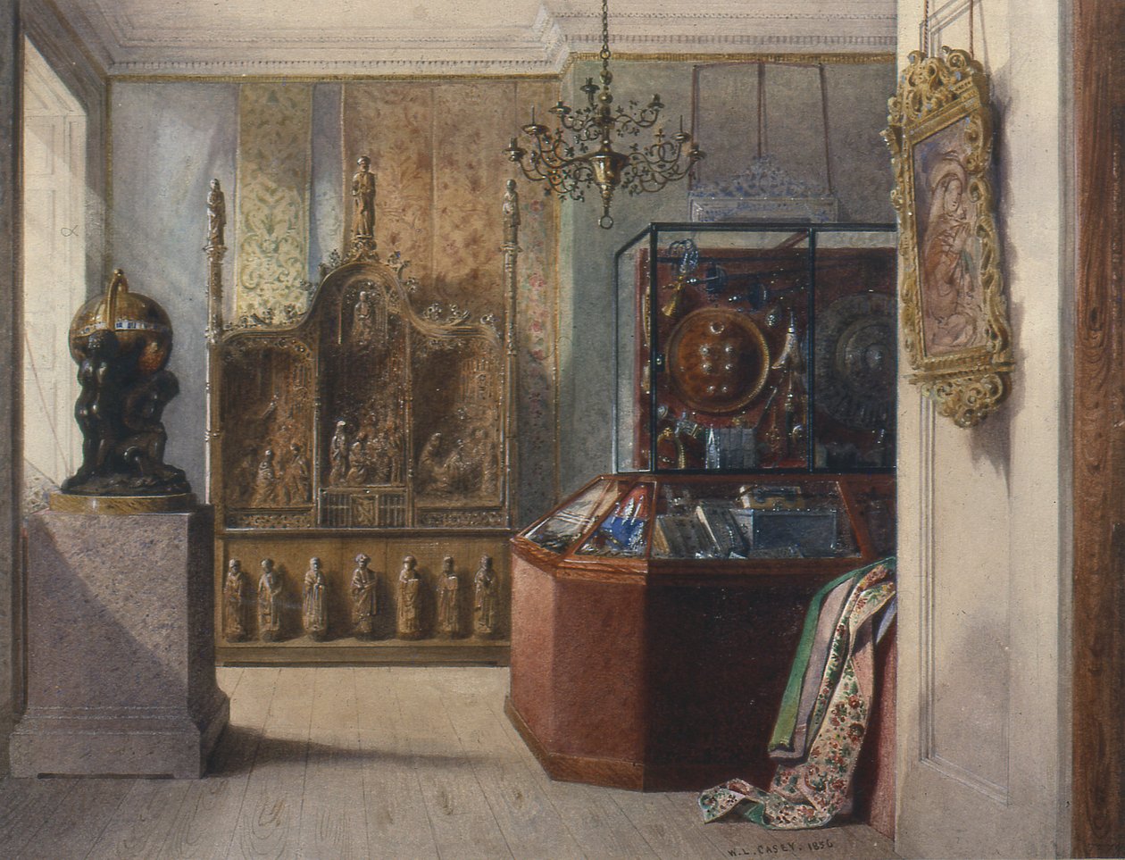 Marlborough House: Første værelse (tegning) af William Linnaeus Casey