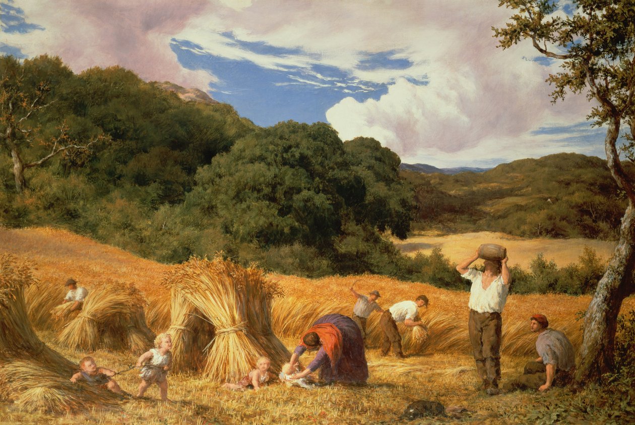 Kornmark i Surrey, 1860 af William Linnell