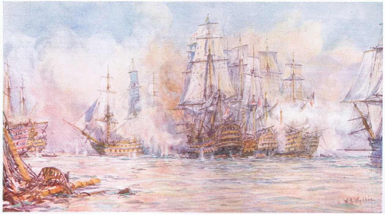 Slaget ved Trafalgar 1805, 1915 af William Lionel Wyllie