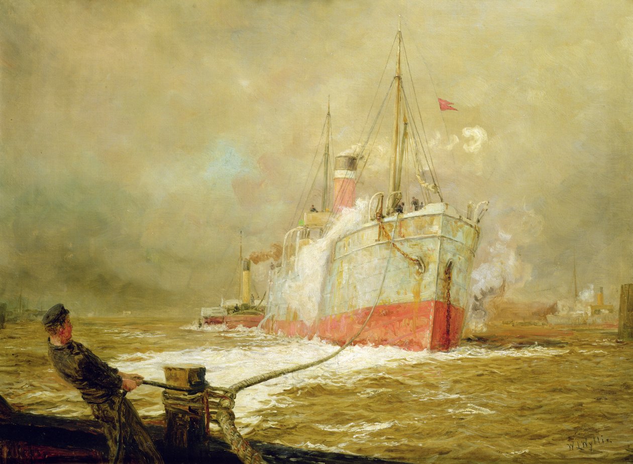 Docking af et fragtskib af William Lionel Wyllie