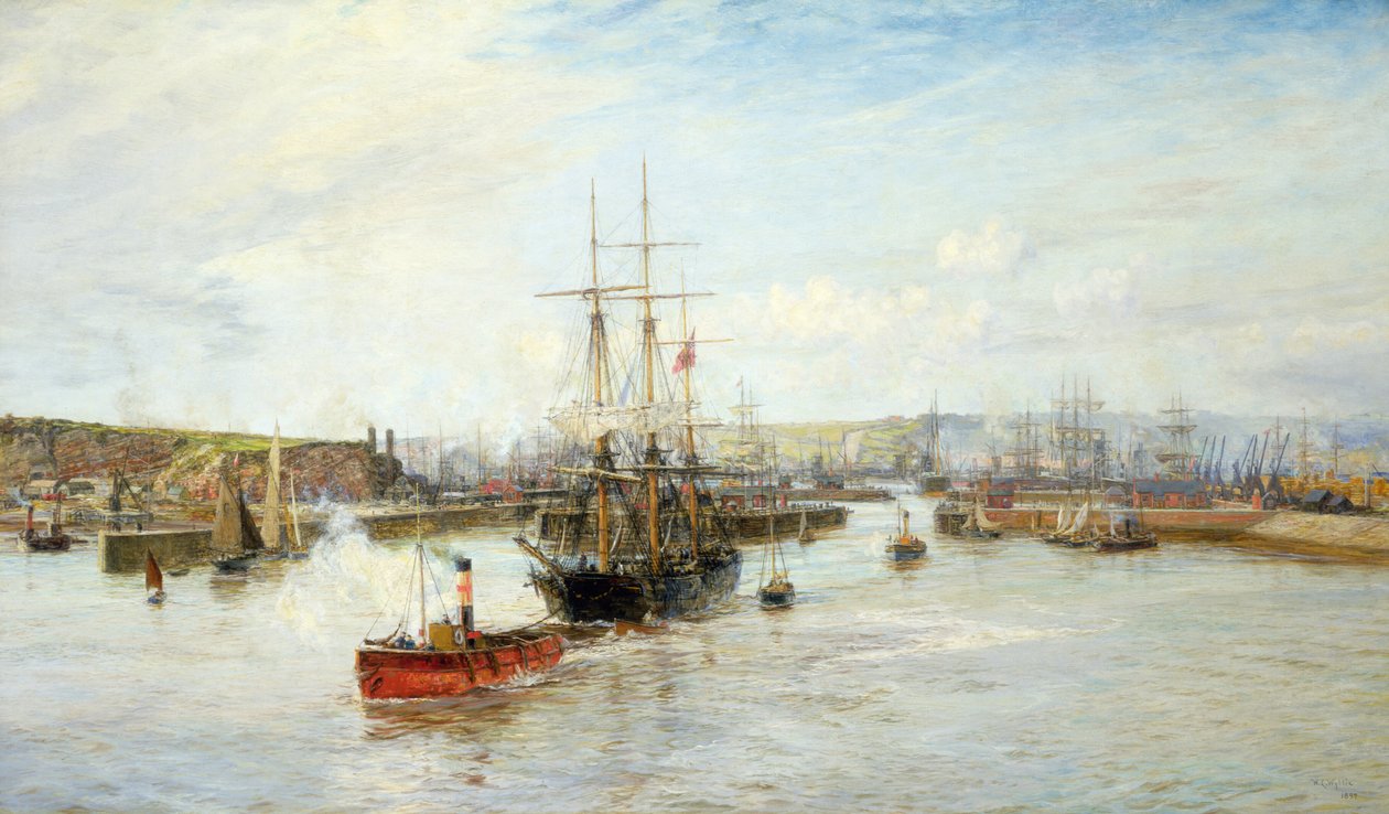 Indgang til Barry Dock, South Wales, 1897 af William Lionel Wyllie