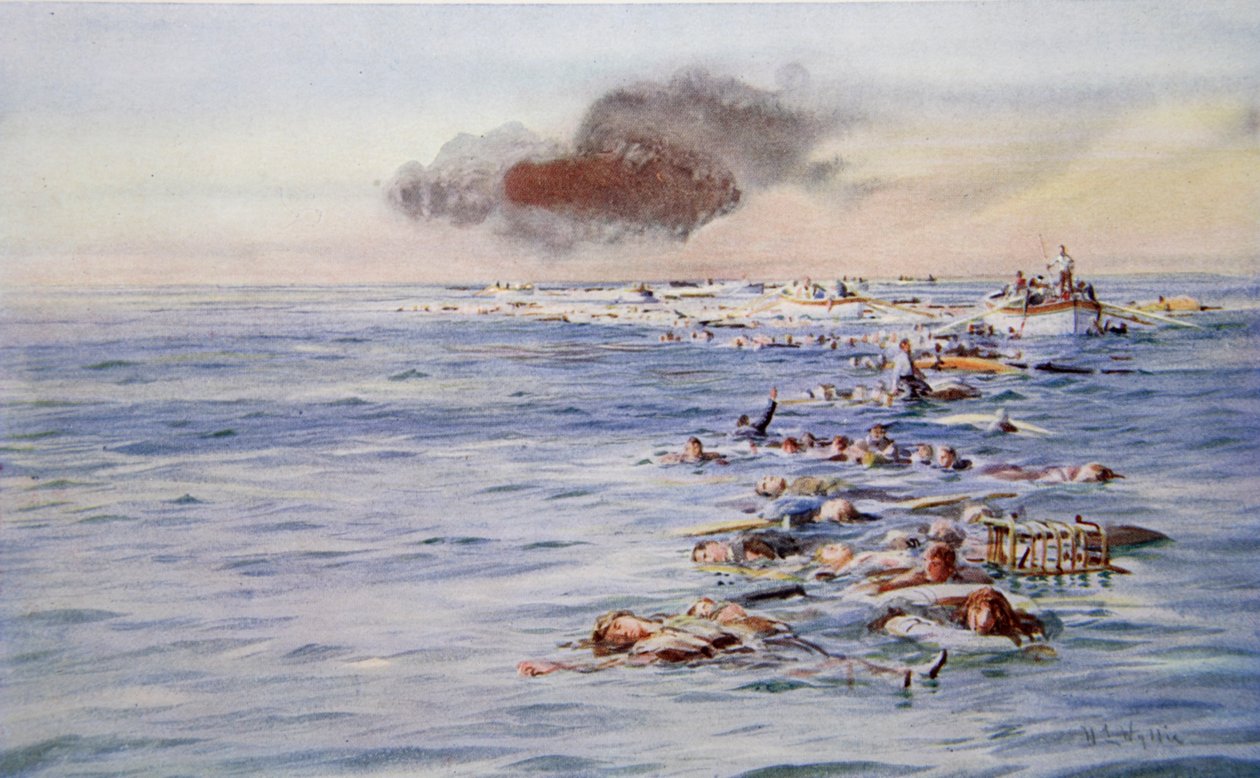 Efterdønningerne af Lusitania af William Lionel Wyllie