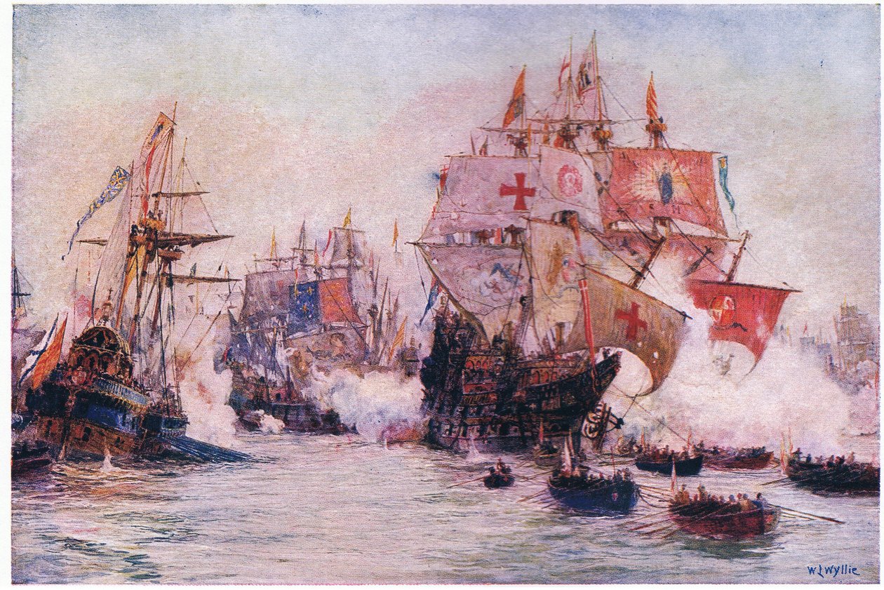 Den spanske armada 1588, 1915 af William Lionel Wyllie