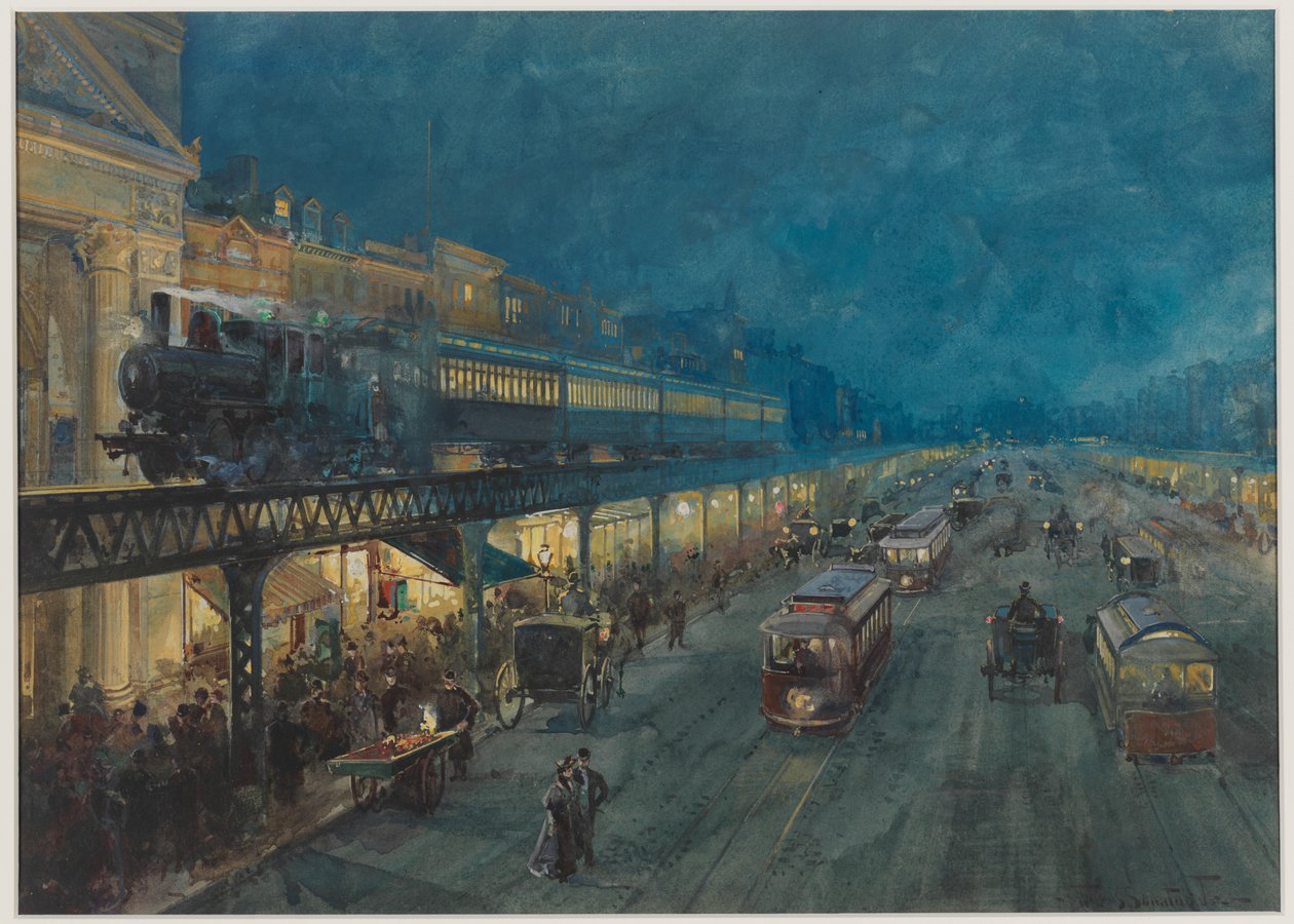 The Bowery at Night, 1895 af William Louis Jnr. Sonntag