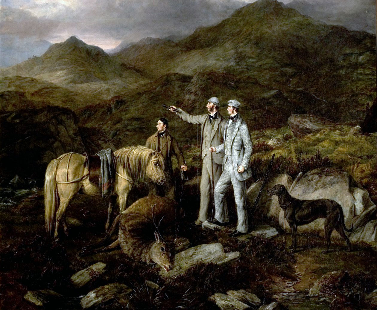 Hjortejagt i Skotland, 1852 af William Luker