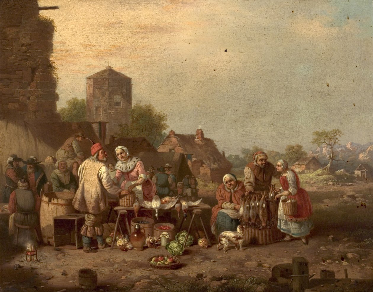 Landsbymarkedsscene af William Malbon