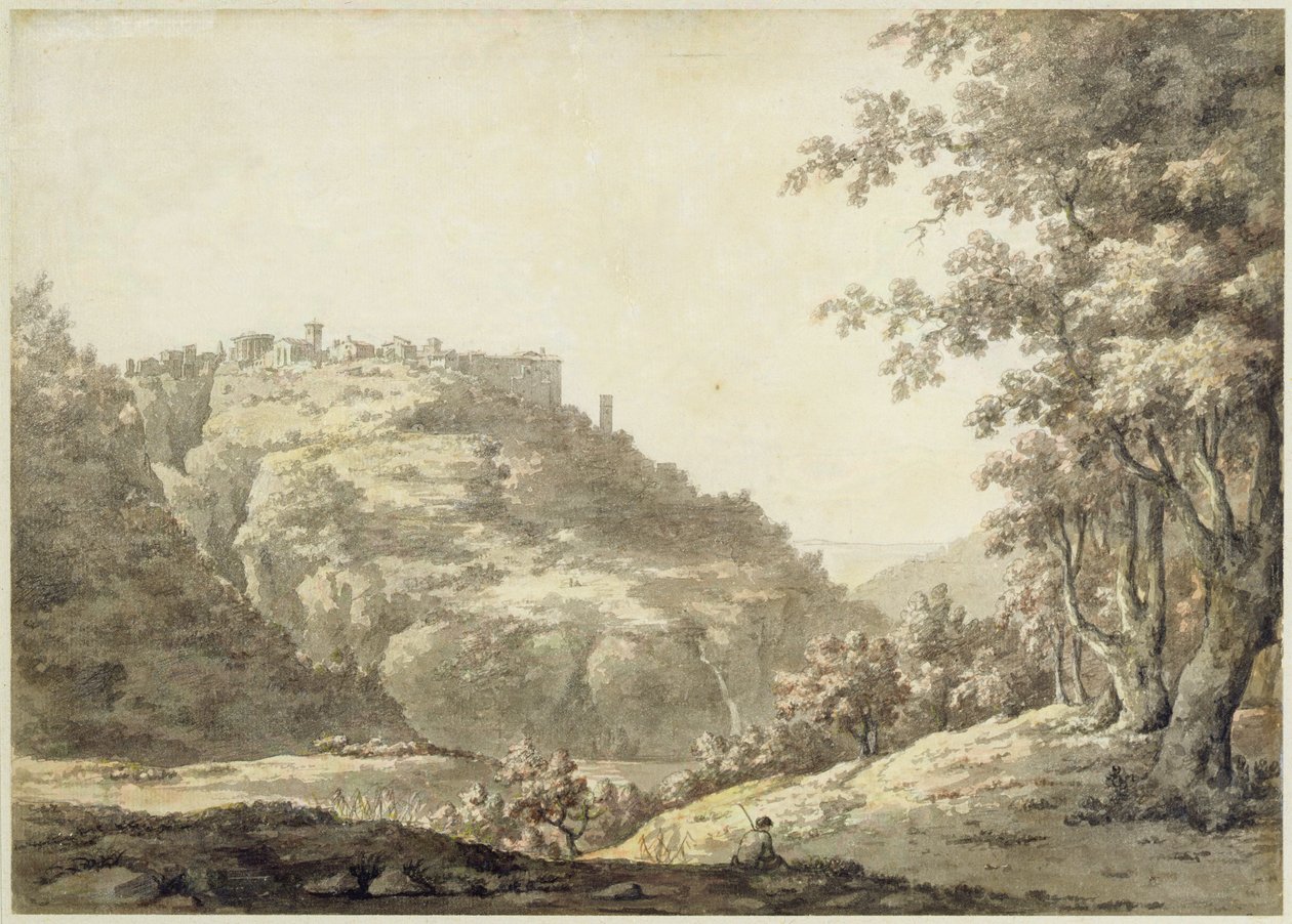 Tivoli, ca. 1768 (wc og pen og gråt blæk over grafit på lagt papir) af William Marlow
