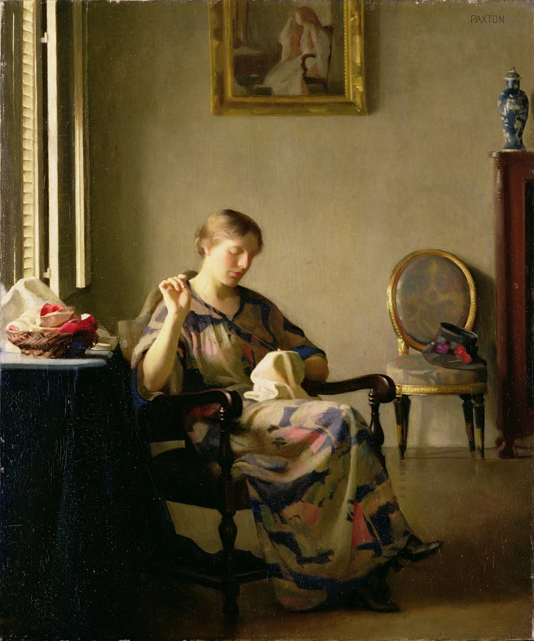 Kvindesyning, c.1913 af William McGregor Paxton