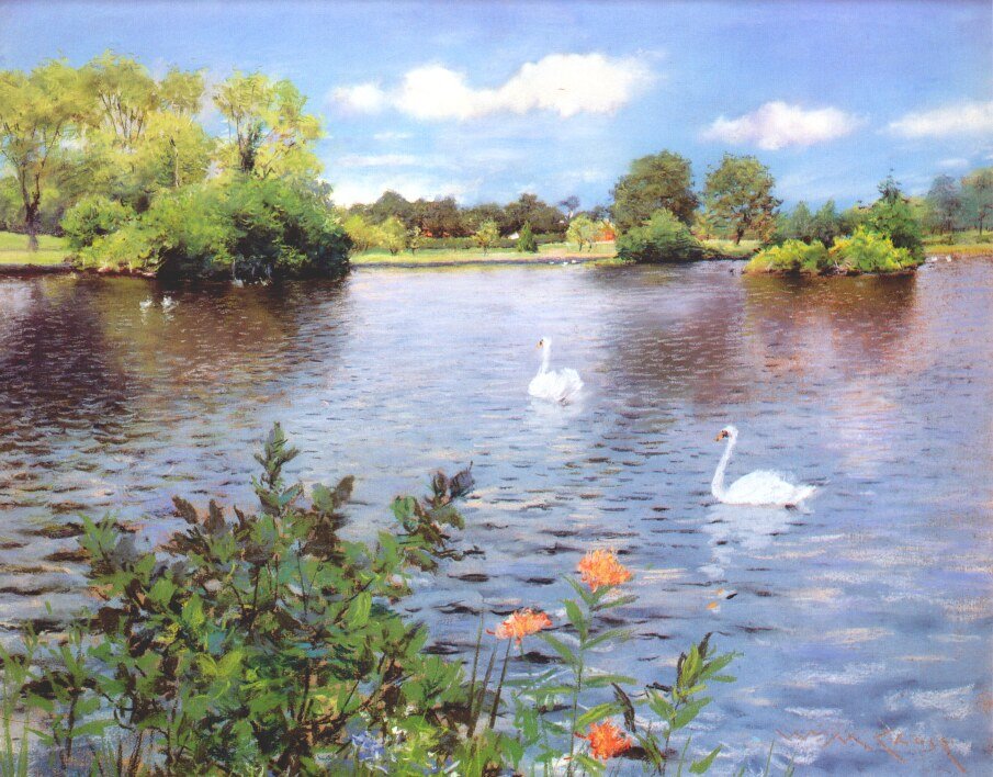 En Long Island Laken af William Merritt Chase