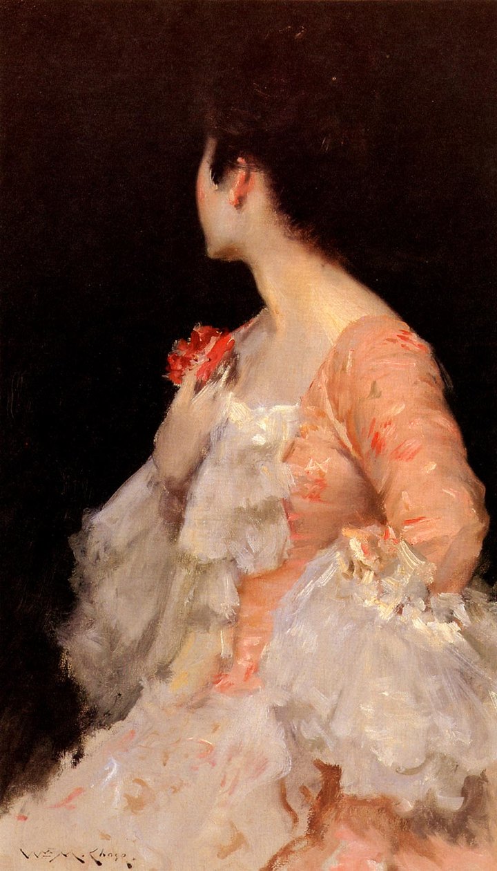  Portræt af en ladyn af William Merritt Chase