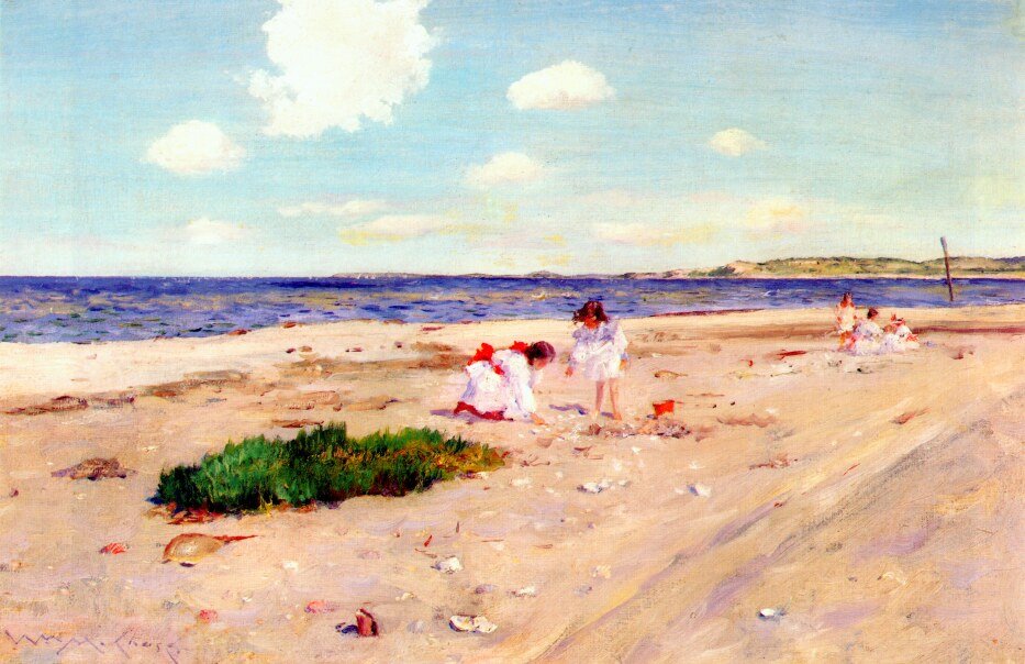 Shell Beach ved Shinnecockn af William Merritt Chase