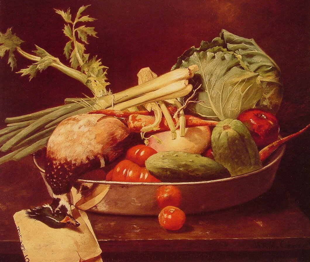 Stilleben med Vegetablen af William Merritt Chase