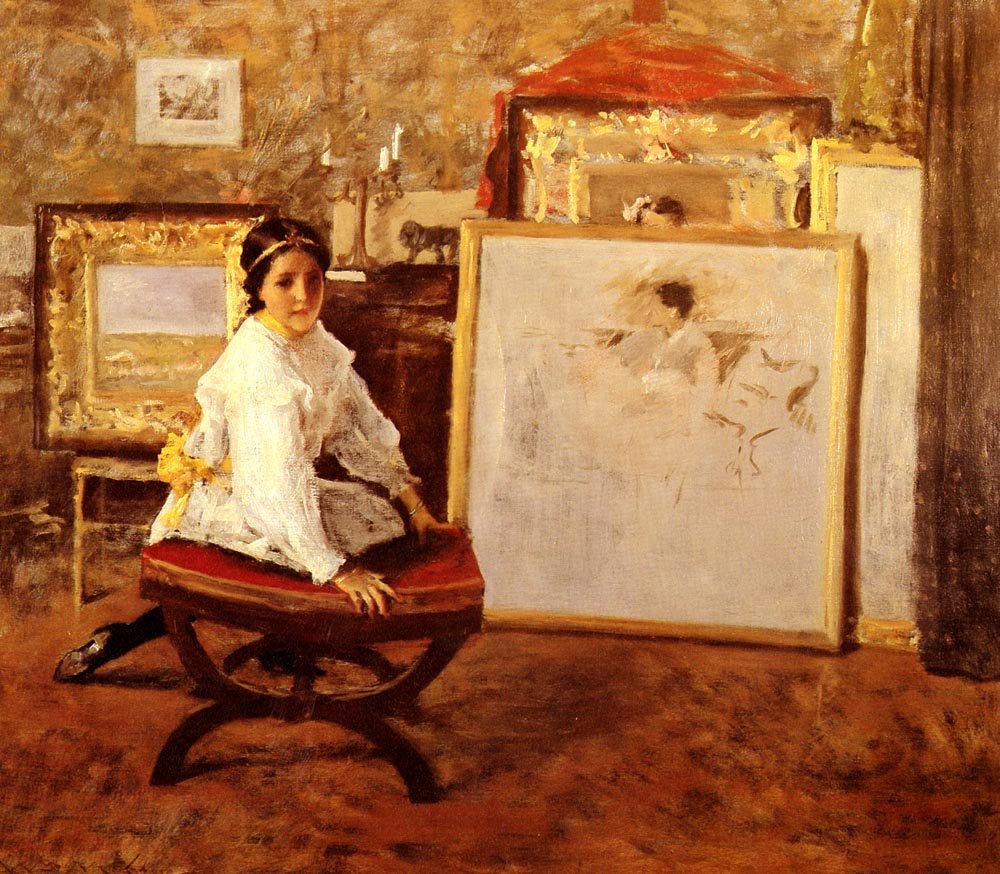 Talte du til mig? af William Merritt Chase