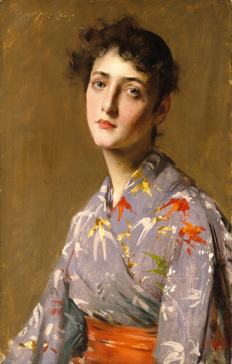 Pige i et japansk kostume af William Merritt Chase