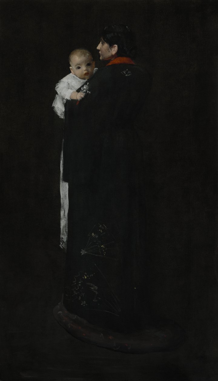 Mor og barn (Det første portræt) ca. 1888 af William Merritt Chase