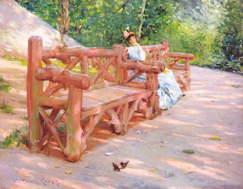Parkeringsbenk dato af William Merritt Chase