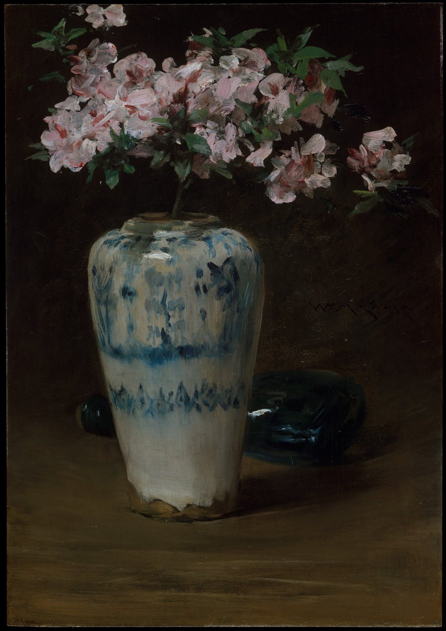 Pink Azalea, kinesisk vase, ca. 1880-90 af William Merritt Chase