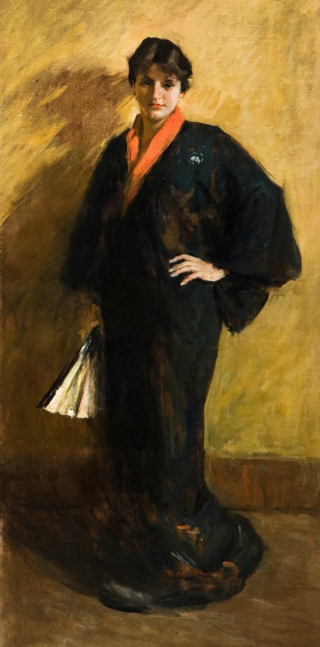 Den blå Kimono af William Merritt Chase
