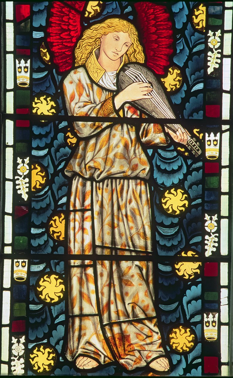 Engel med en rebec, 1869 (farvet glas) (se også 54923 og 77951) af William Morris
