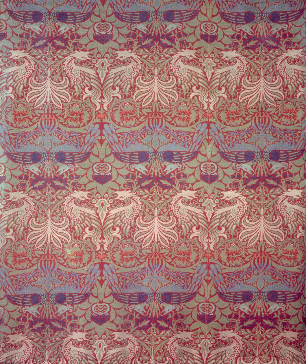 Peacock and Dragon, fremstillet af Morris & Co., 1878 (vævet uldpanel med original kant) af William Morris