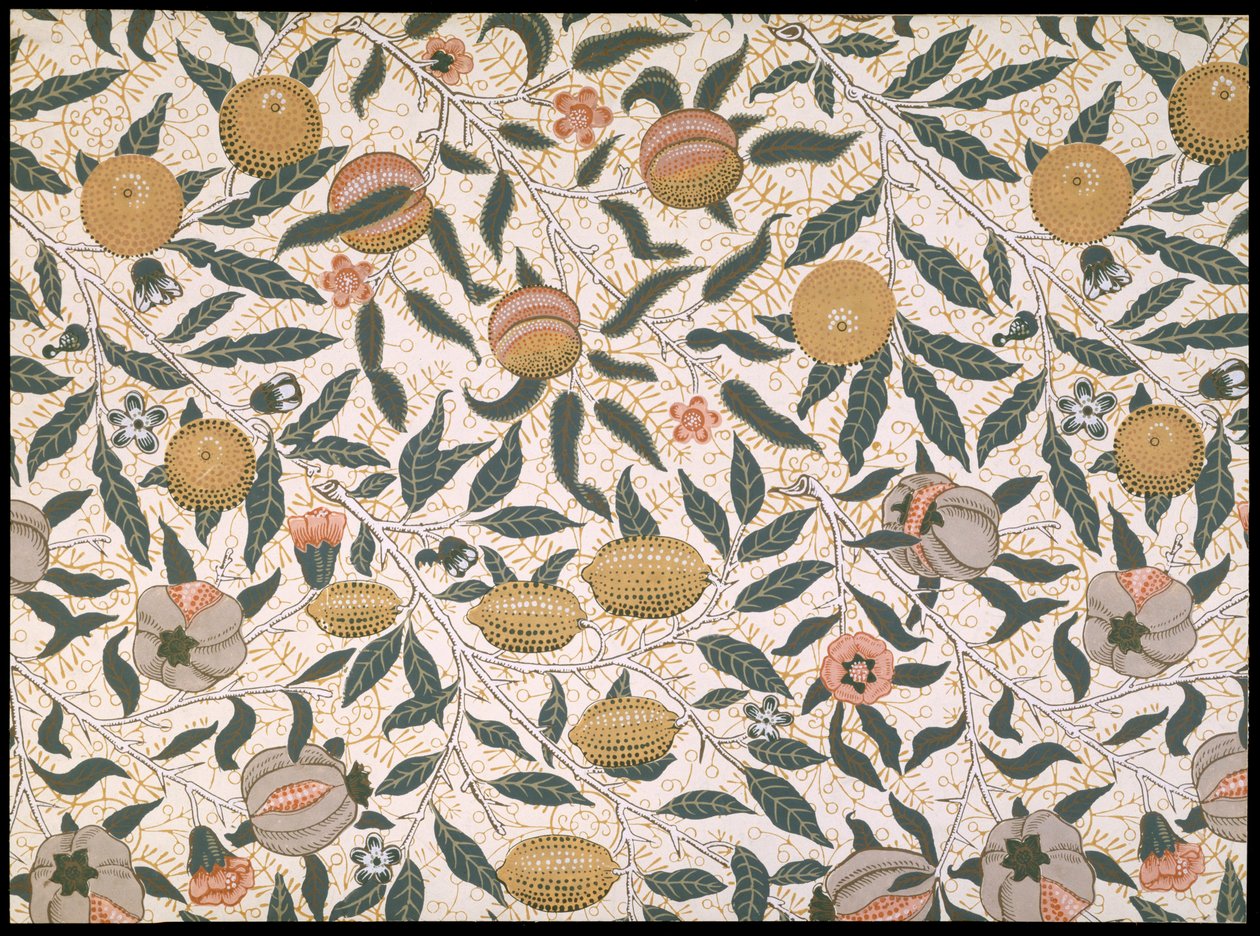Granatæble, design til tapet, 1866 af William Morris