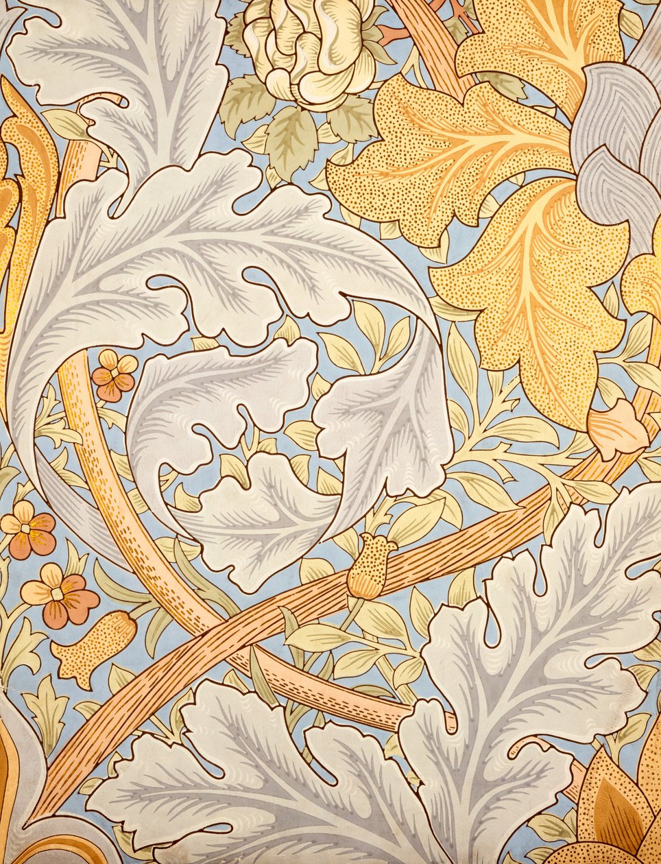 St James Wallpaper Design, 1881 (farvet træbloktryk på papir) af William Morris