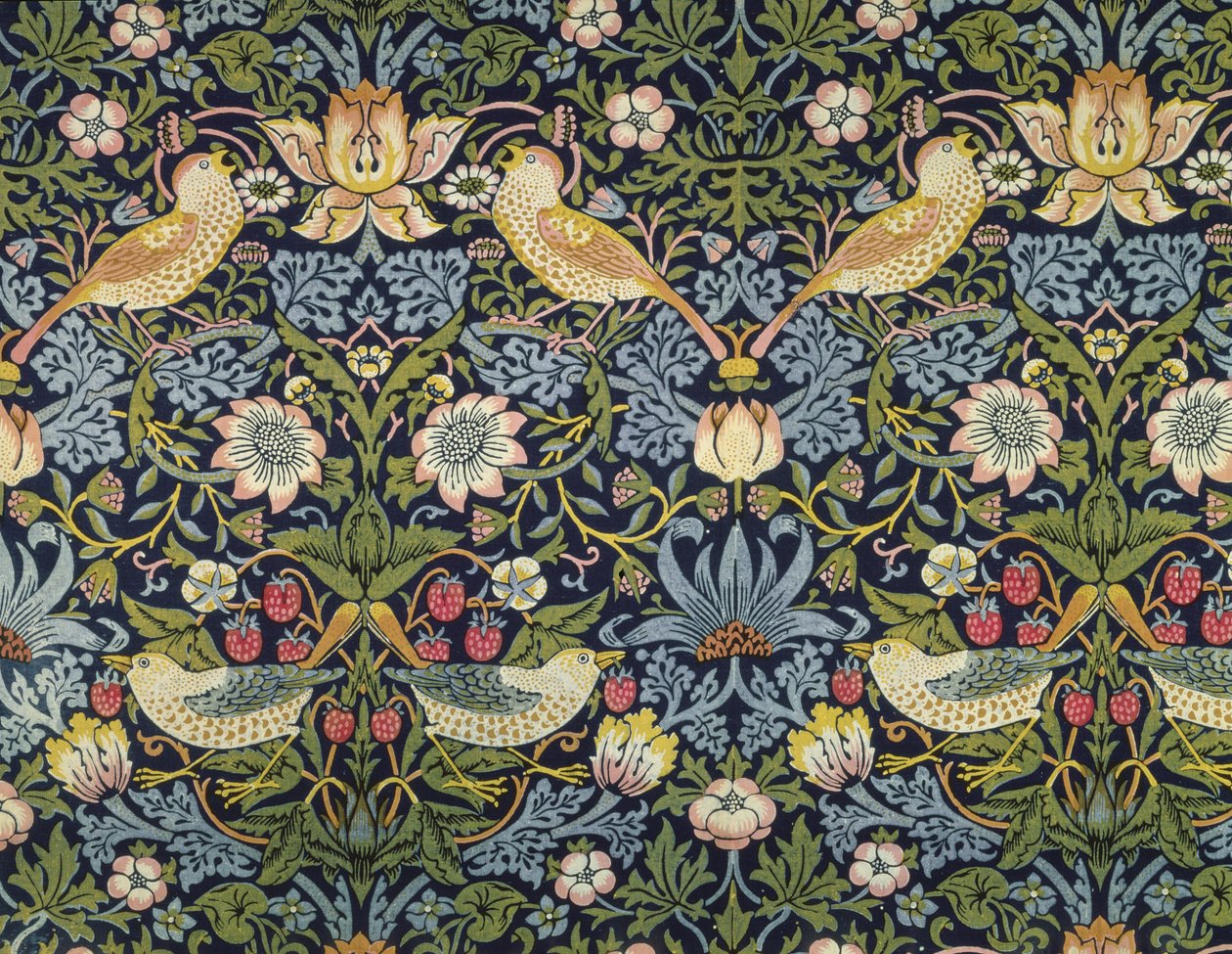 "The Strawberry Thief" tekstil designet af William Morris af William Morris