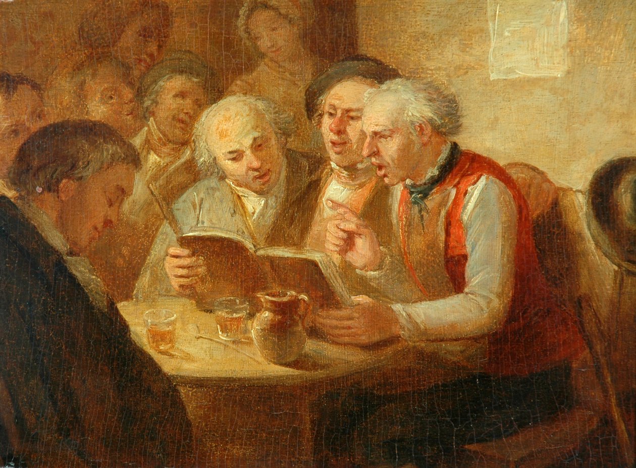 The Rehearsal (olie på træpanel) af William Mulready