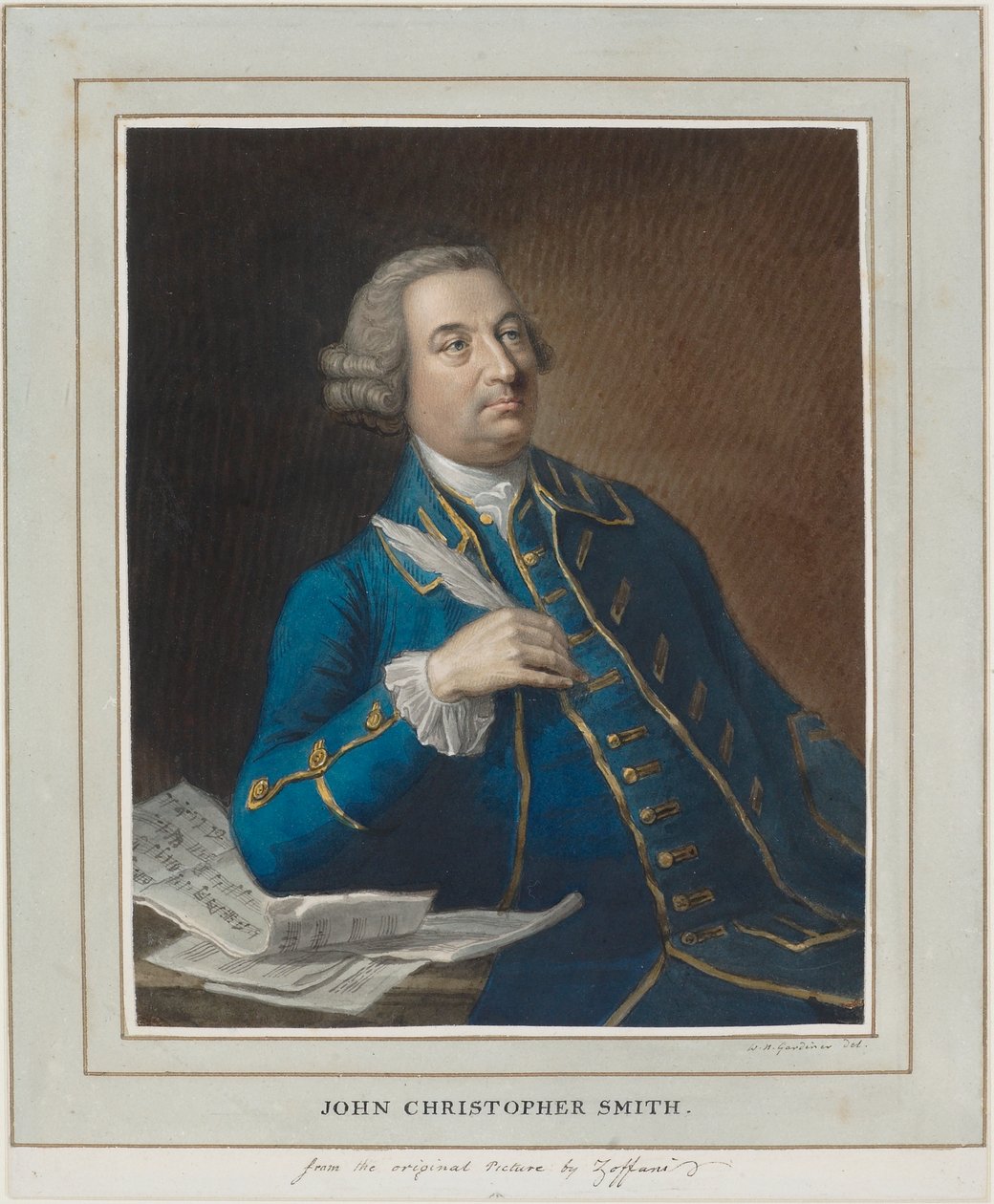 John Christopher Smith, ca. 1760 (pen & blæk og wc på papir) af William Nelson Gardiner