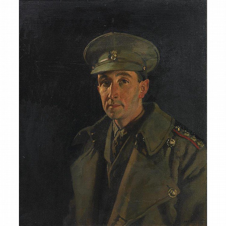 Portræt af Captain Wood fra Royal Inniskilling Fusiliers af William Orpen