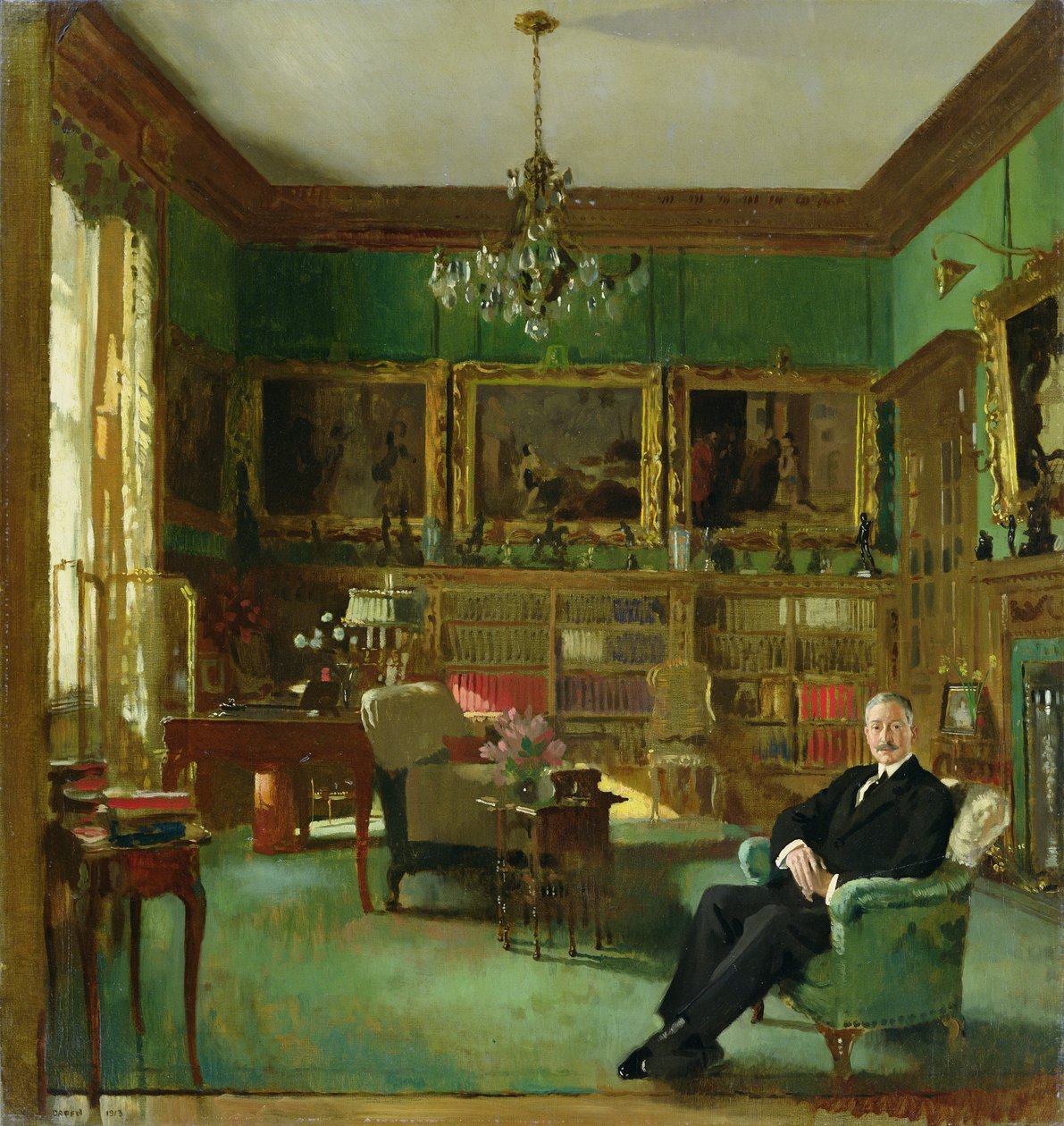 Otto Beit i sit studie på Belgrave Square, 1913 af William Orpen