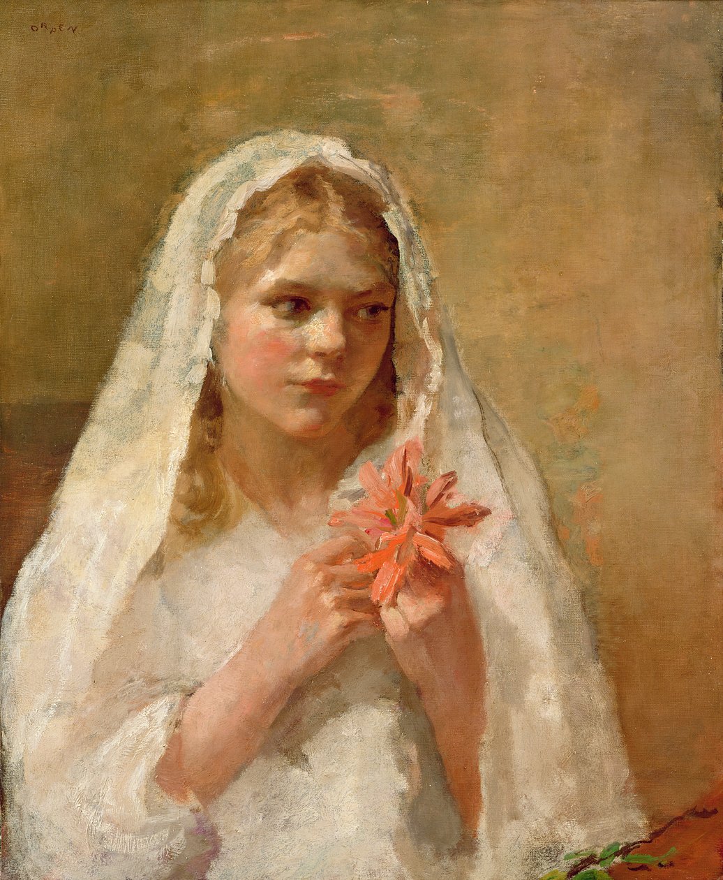 Den første kommunion - kunstnerens datter af William Orpen