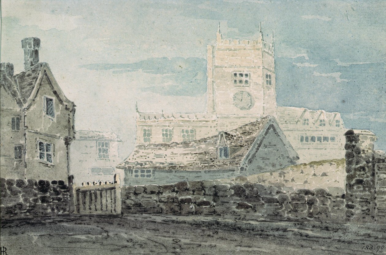 The School, Shrewsbury (akvarel) af William Pearson
