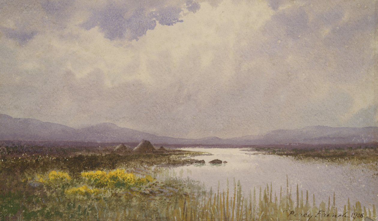 Connemara Landscape, 1908 (wc på papir) af William Percy French