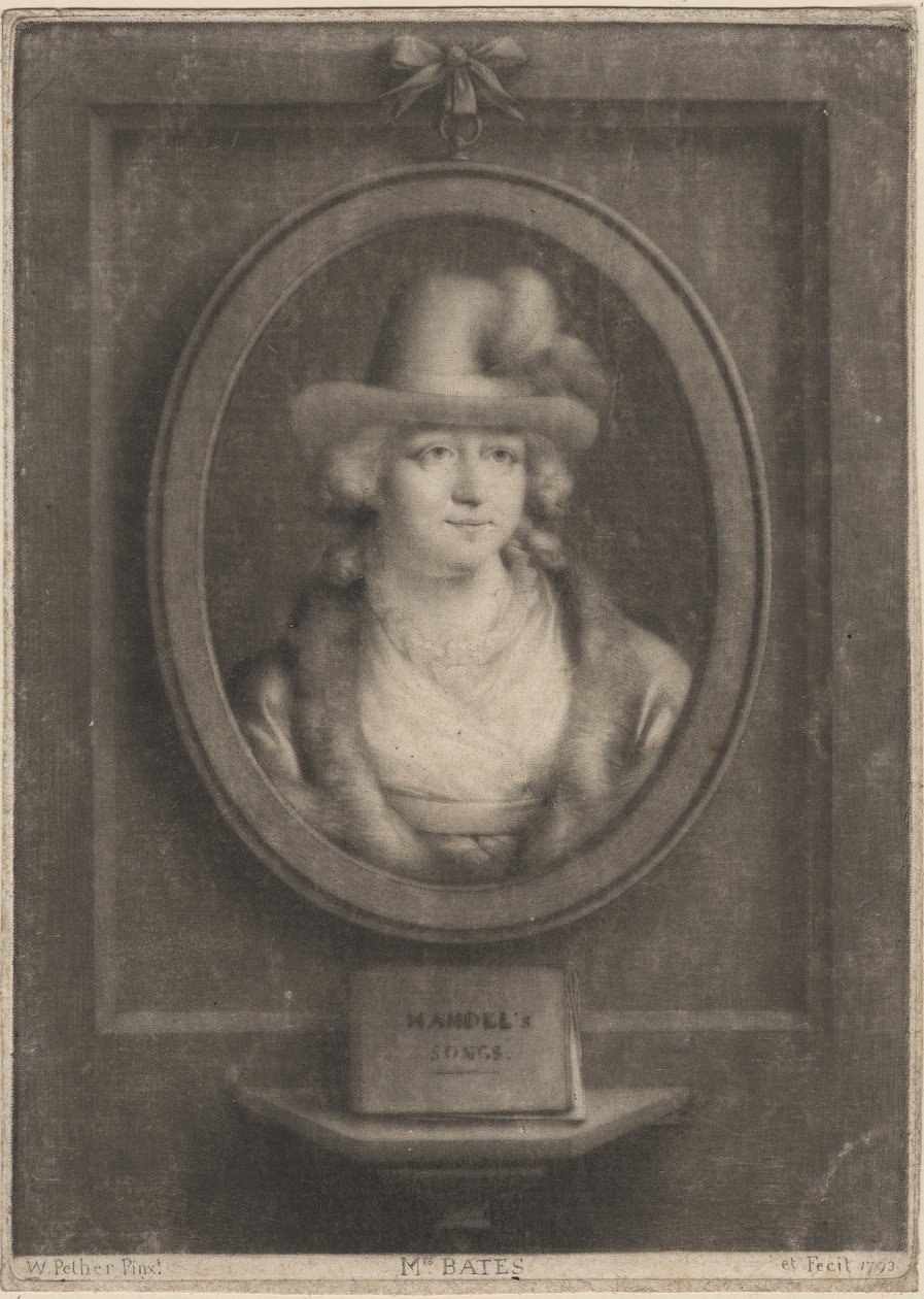 Mrs. Bates, 1793 (mezzotint) af William Pether