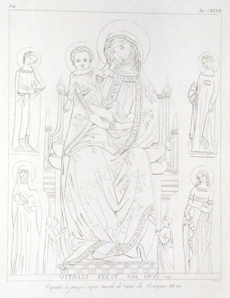 Madonna og barn med St. Agatha, St. Catherine, St. Agnes, St. Apollonia efter den originale tegning af Jean Baptiste Louis Georges Seroux DAgincourt (1730-1814), 1847 af William Pitt