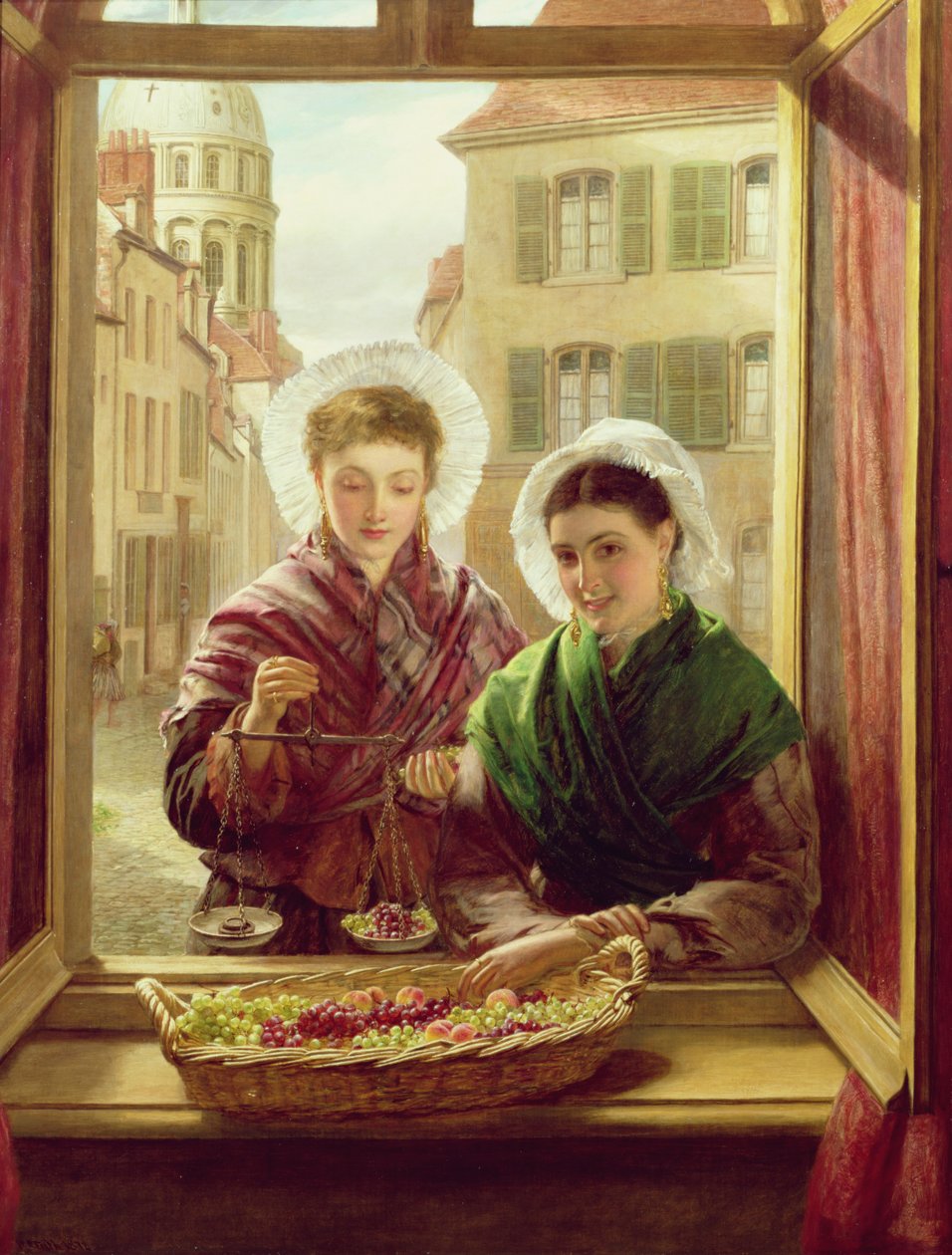 Ved mit vindue, Boulogne, 1872 af William Powell Frith