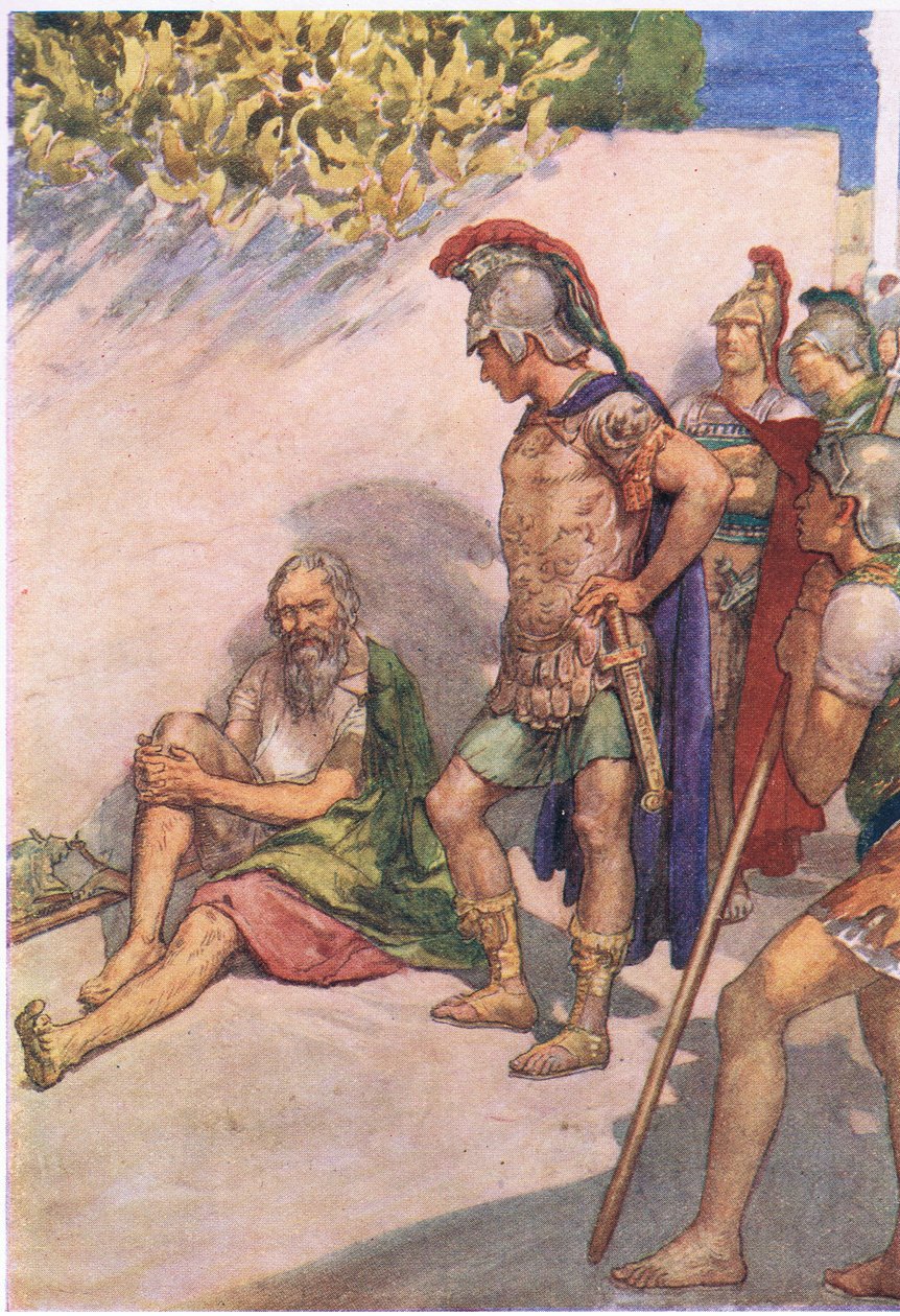 Alexander og Diogenes, fra Plutarch Lives udgivet af T C & E C Jack Ltd, 1920