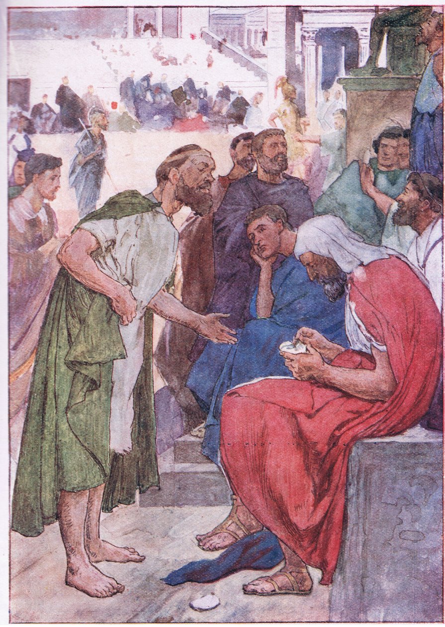 Aristedes og borgeren, fra Plutarch Lives udgivet af T C & E C Jack Ltd, 1920