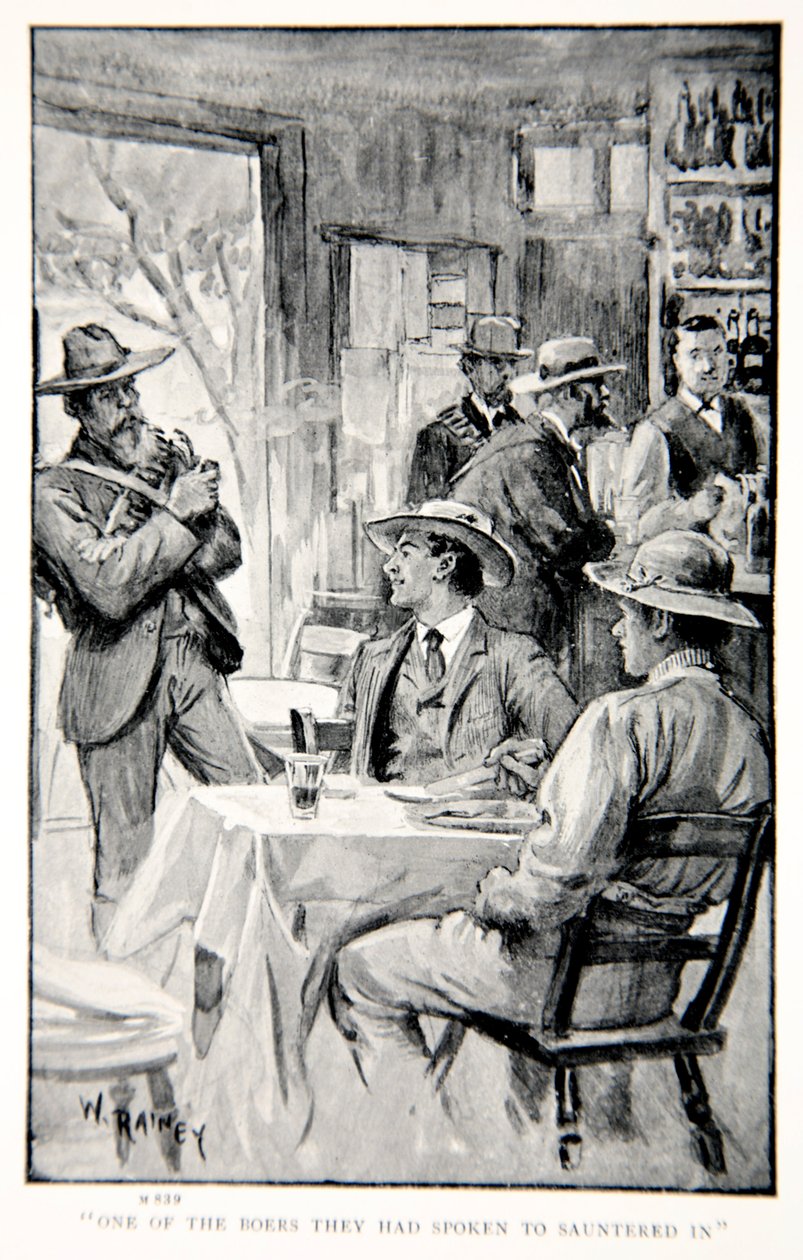En af boerne, de havde talt med, slentrede ind, en illustration fra 