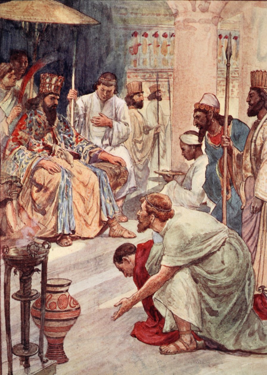 Themistokles ved det persiske hof, illustration fra 