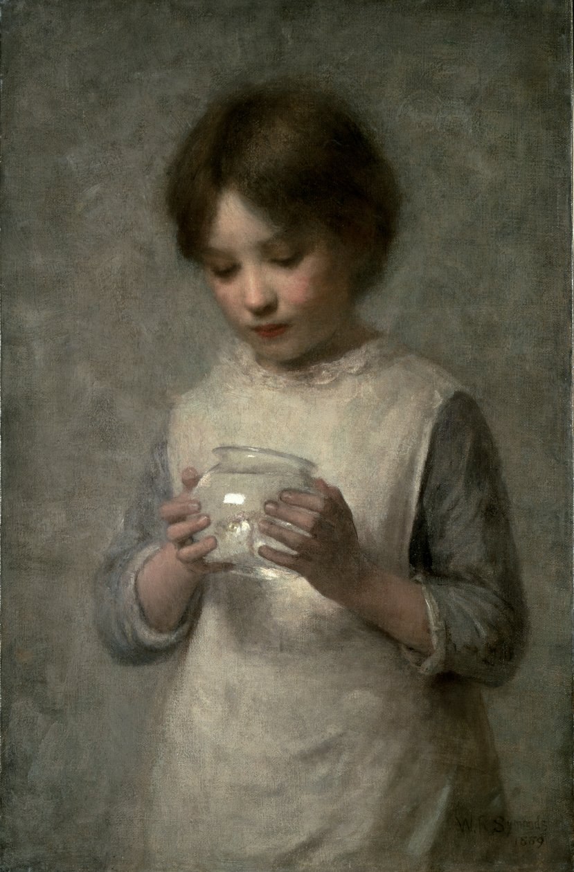 Pige med en sølvfisk, 1889 af William Robert Symonds