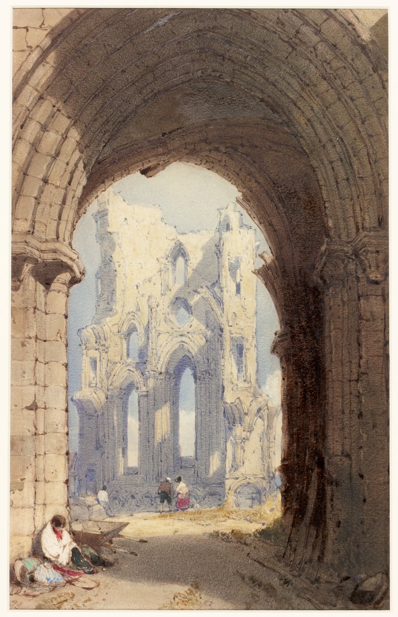 Tynemouth Priory (wc på papir) af William Roxby Beverley