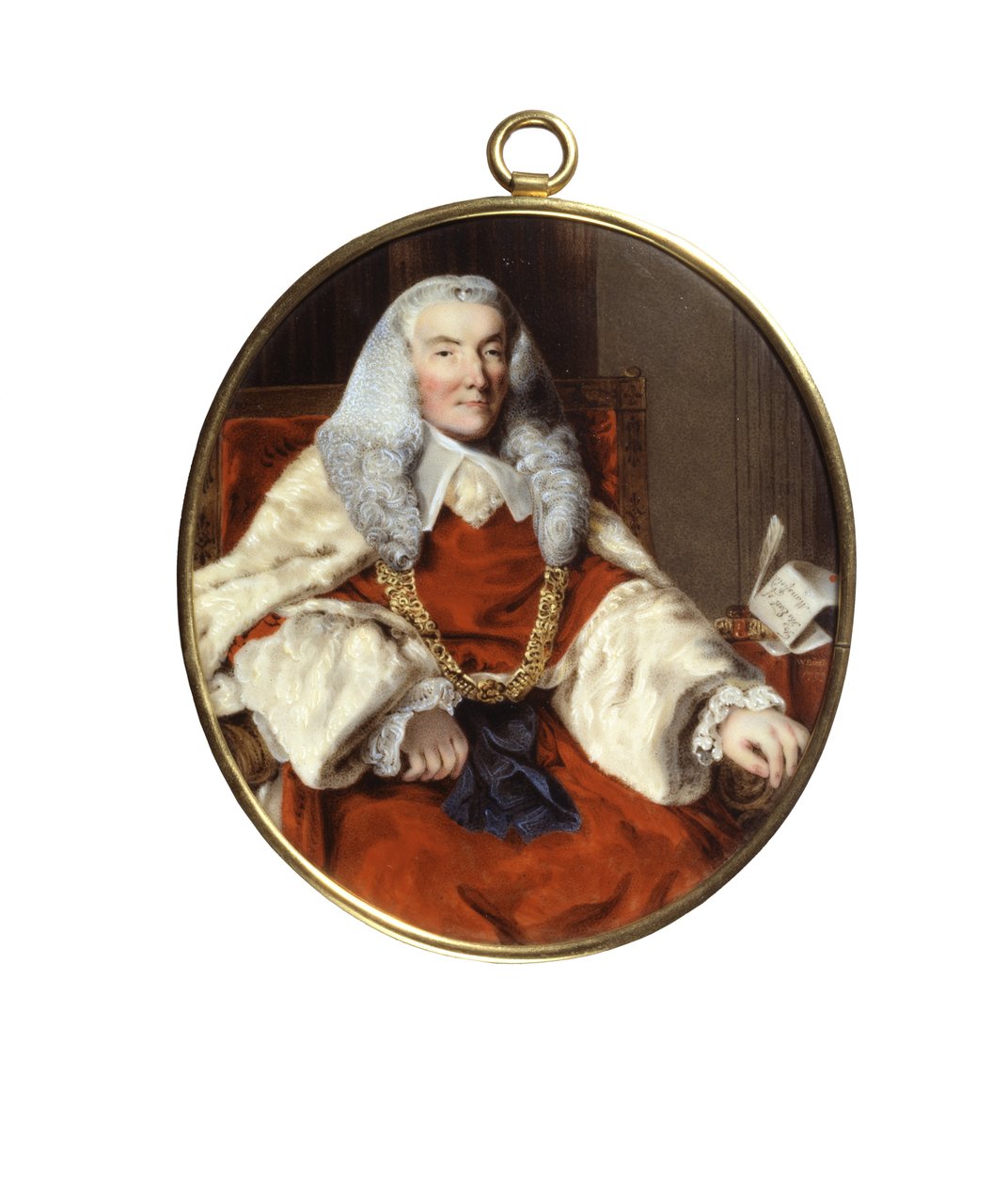Portræt af Sir William Murray, 1. jarl af Mansfield (emalje på kobber) af William Russell Birch