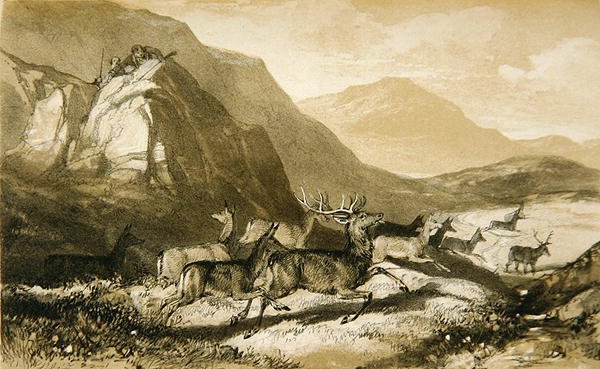 Optagelser fra Cairn Cherie, fra The Art of Deer Stalking: Illustreret af en narrativ..., 1839 af William Scrope