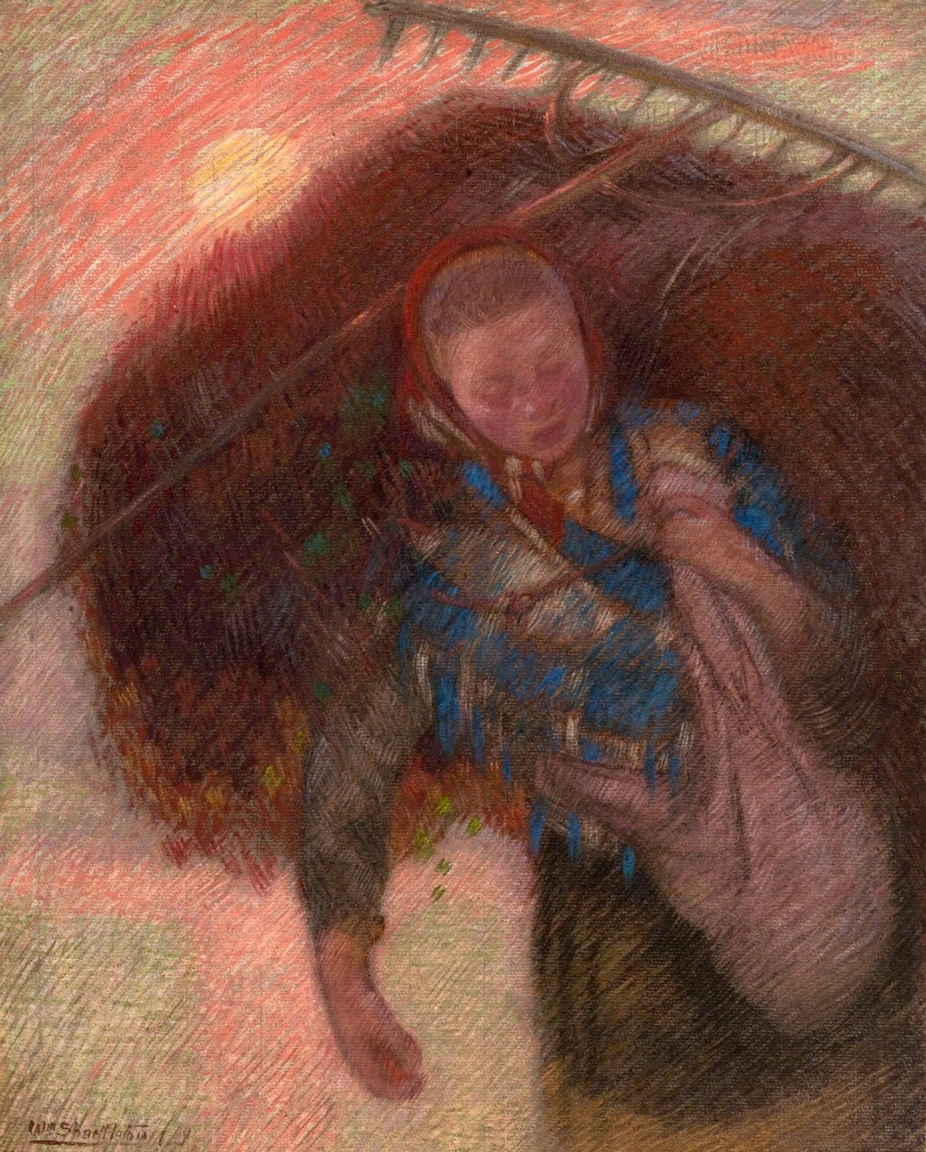 Studie til "The Harvesters", 1910 af William Shackleton