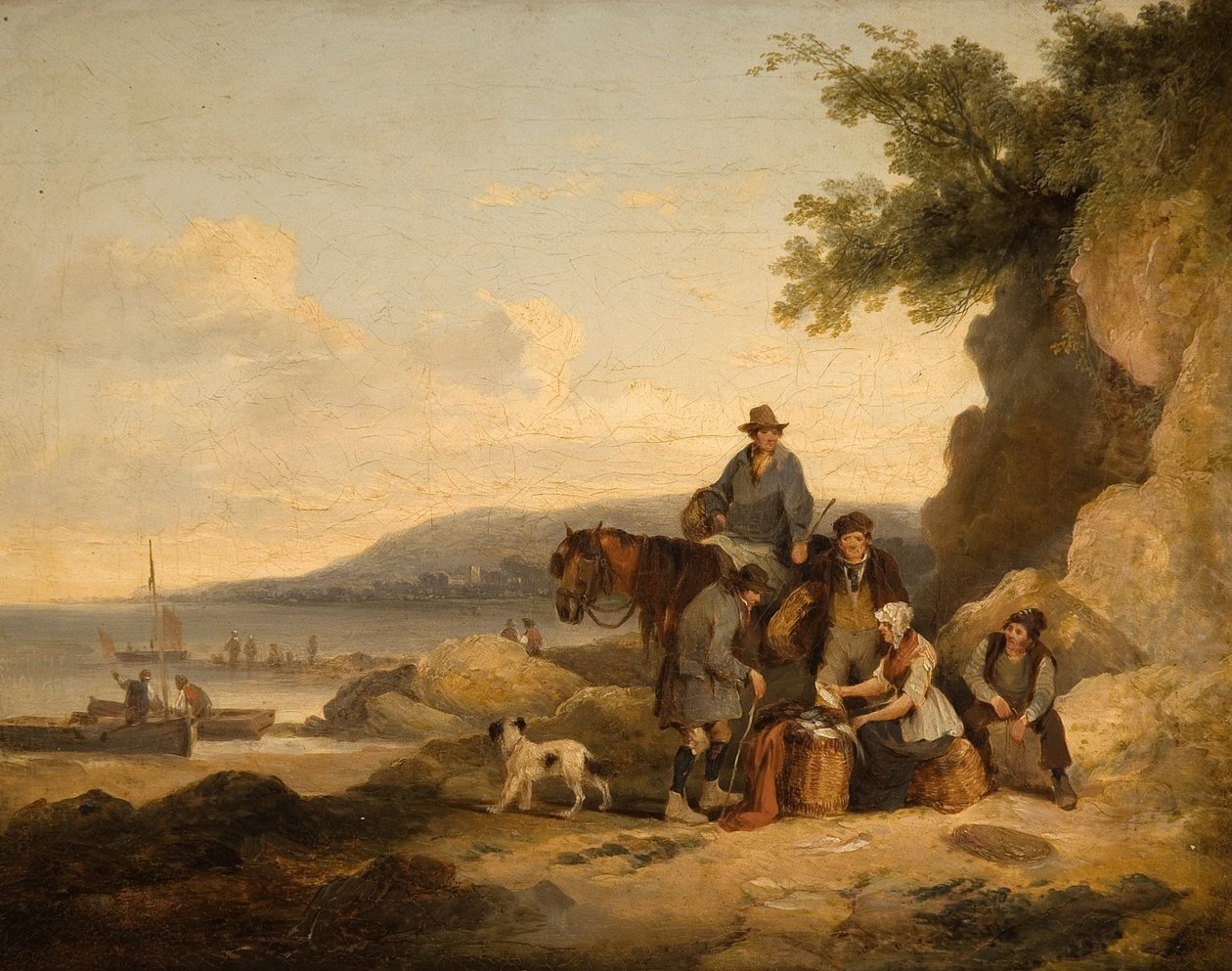 På stranden i Portshead af William Shayer