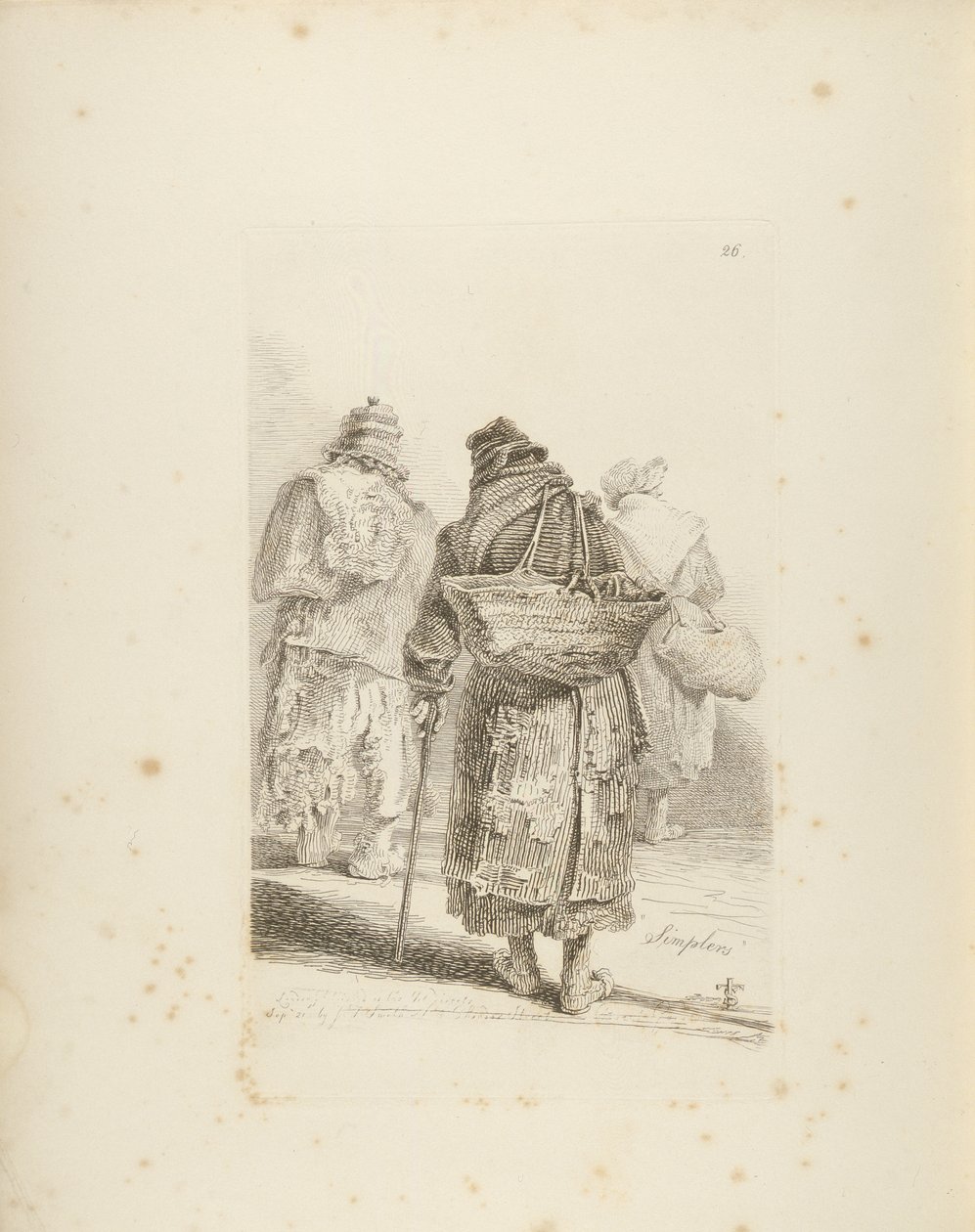 The Simplers, plade 26 fra The Cries of London, der udstiller flere af de omrejsende handlende... af William Skelton