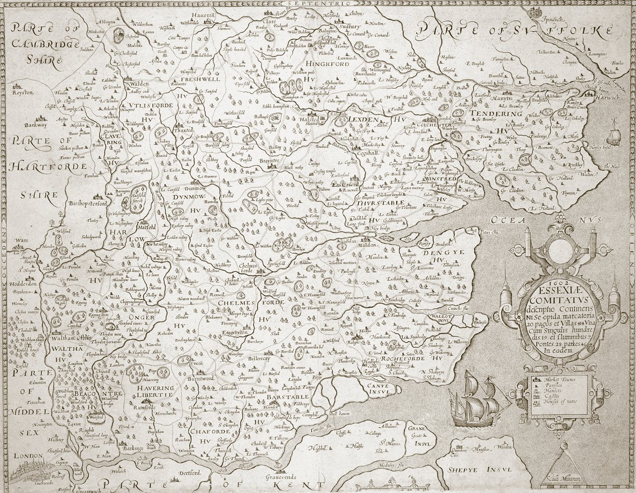 Kort over Essex, 160203 af William Smith
